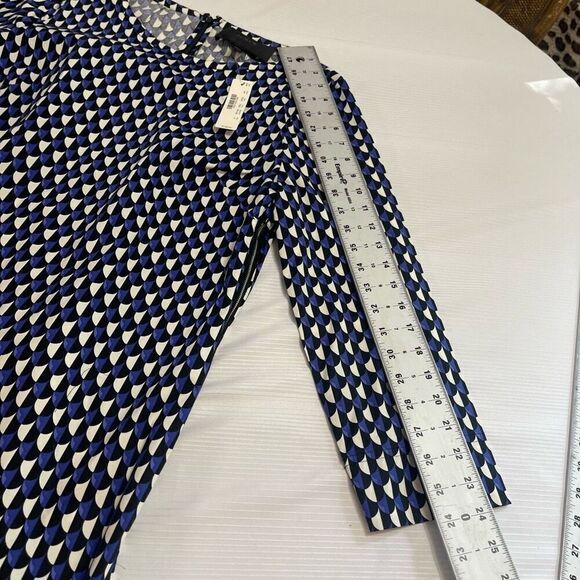 NWT J CREW Dress Women's 8 Jet Set Geo Shift Dress Retro Print Midi Purple Black - Picture 4 of 8